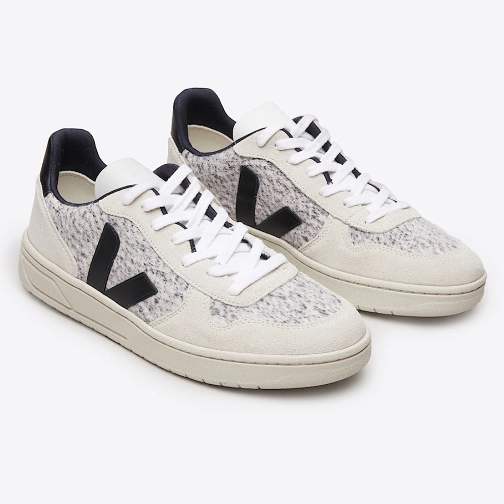 Veja V-10 Flannel Snow Black Sneakers